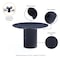 Manhattan Comfort 5-Piece Hathaway 47.24 Round Dining Set in Black with 4 Palmer Dining Armchairs in Silver Lining 4-DT03DC088AR-BKSL - alternate 3